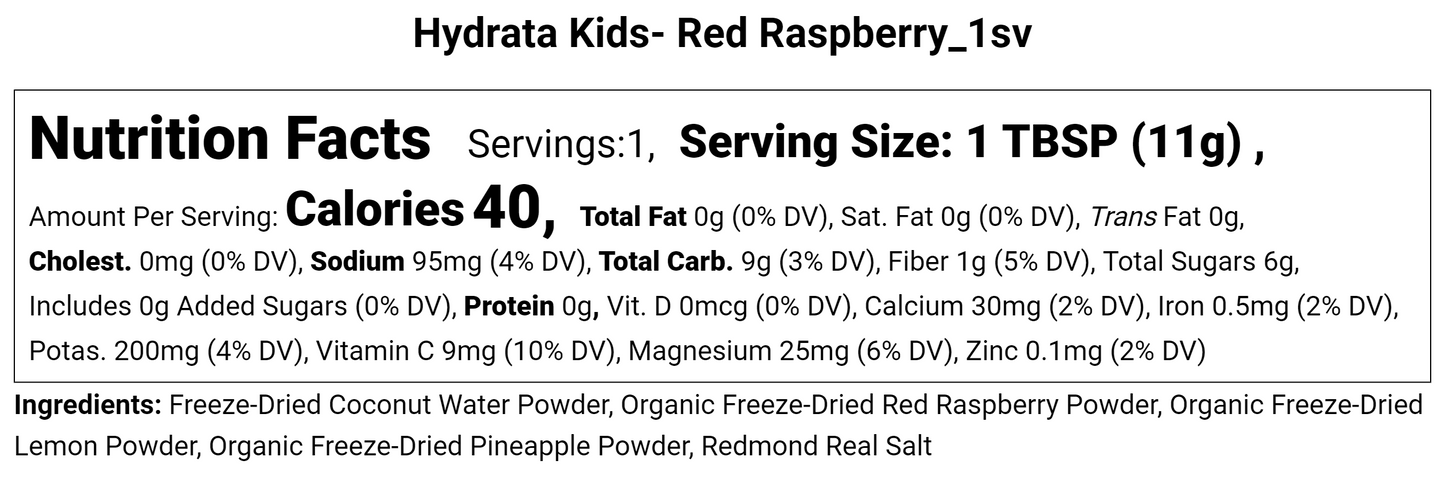 LIMITED TIME Flavor - Raspberry Lemonade- Hydrata Electrolyte Powder - 5-Pack Single Serv