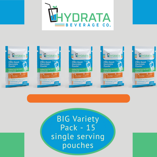 Hydrata Electrolyte Beverage Powder - BIG Variety Pack - 15 pouches