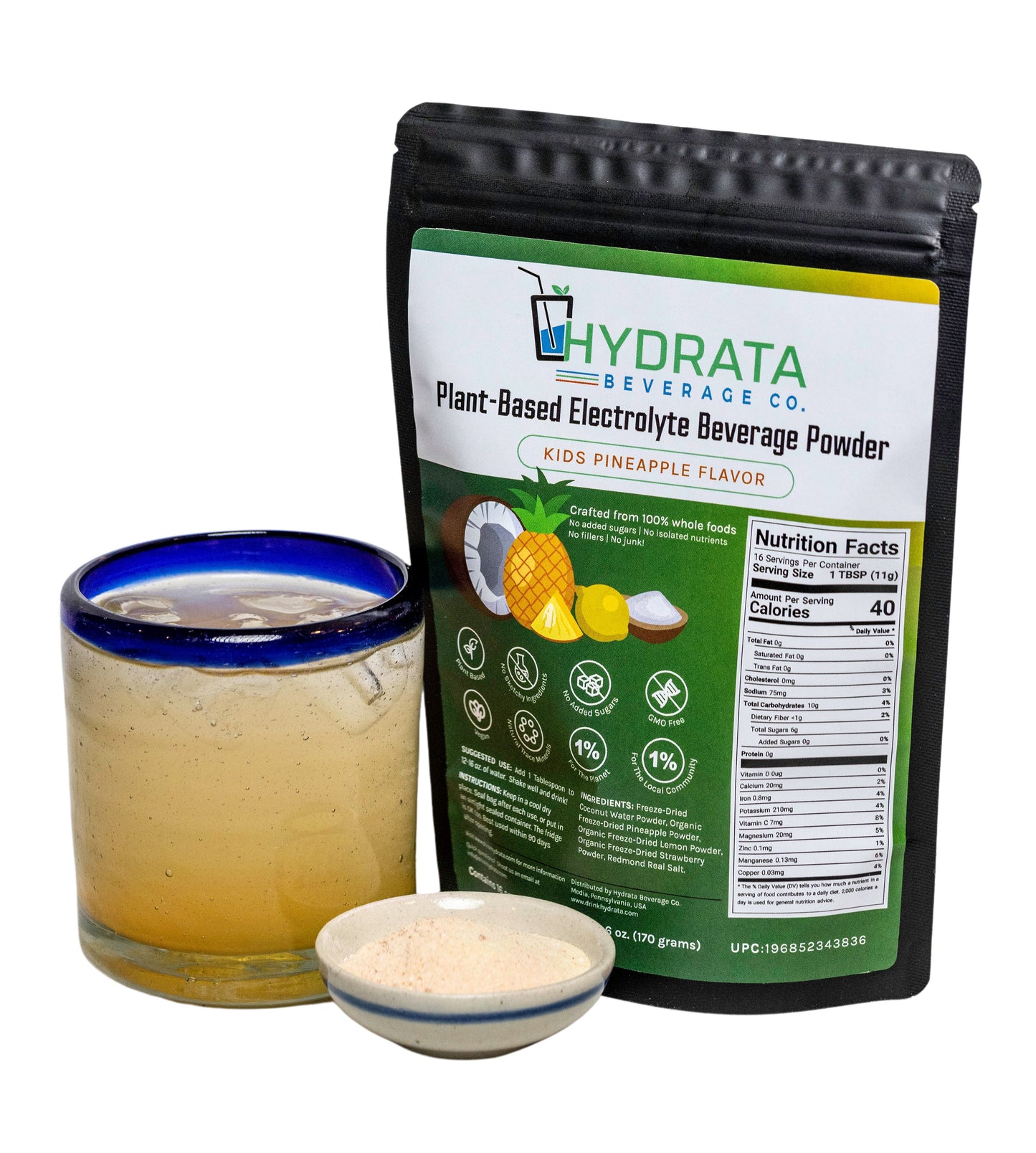 Hydrata Electrolyte Beverage Powder - Kids Pineapple Flavor